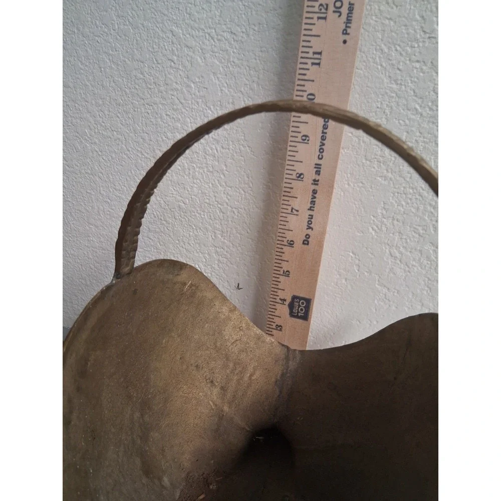 Vintage Heavy Coastal Solid Brass Mid-20th Century Clam Shell Basket.Beach Decor